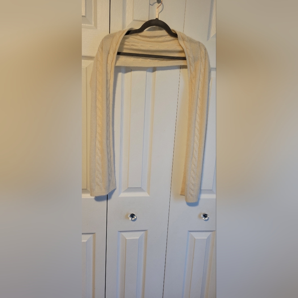 Charter Club 100% Cashmere Scarf.  74" x 8" White